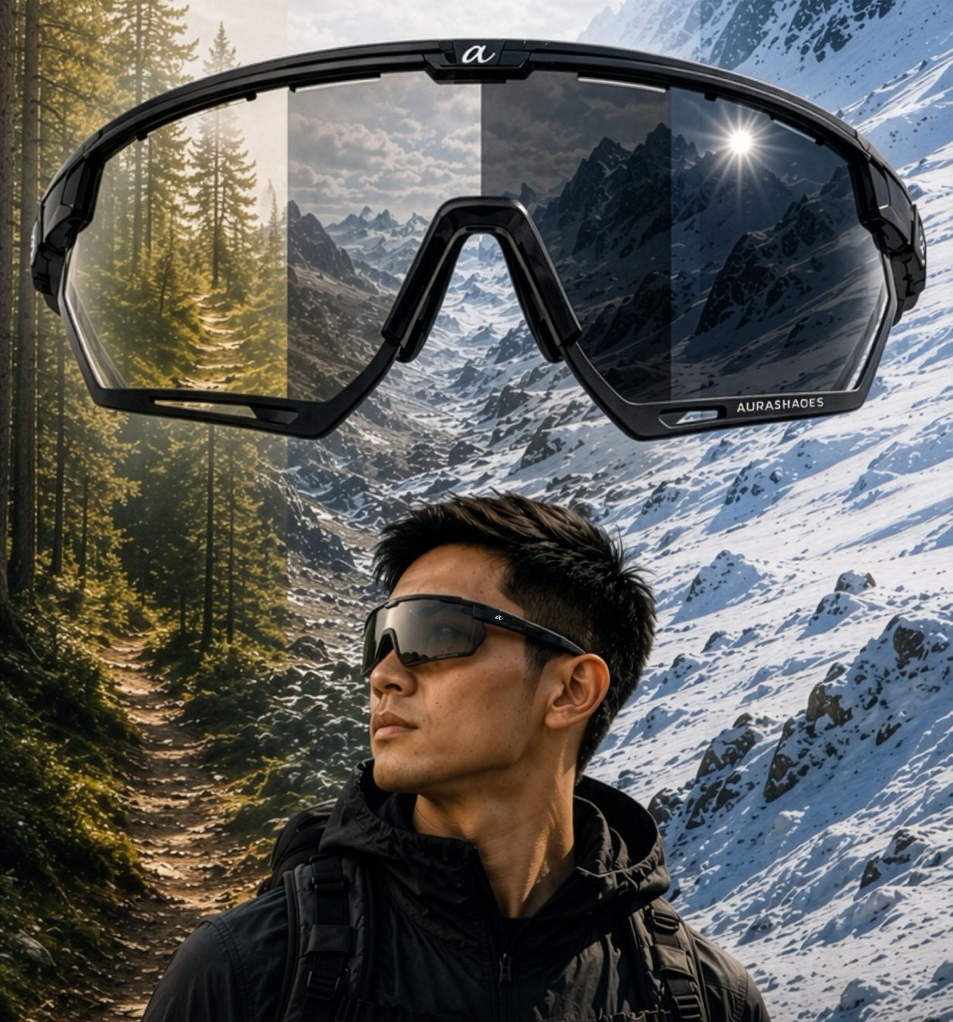 Aura Shades photochromic polarised sunglasses Category 2-4 for running and cycling Singapore