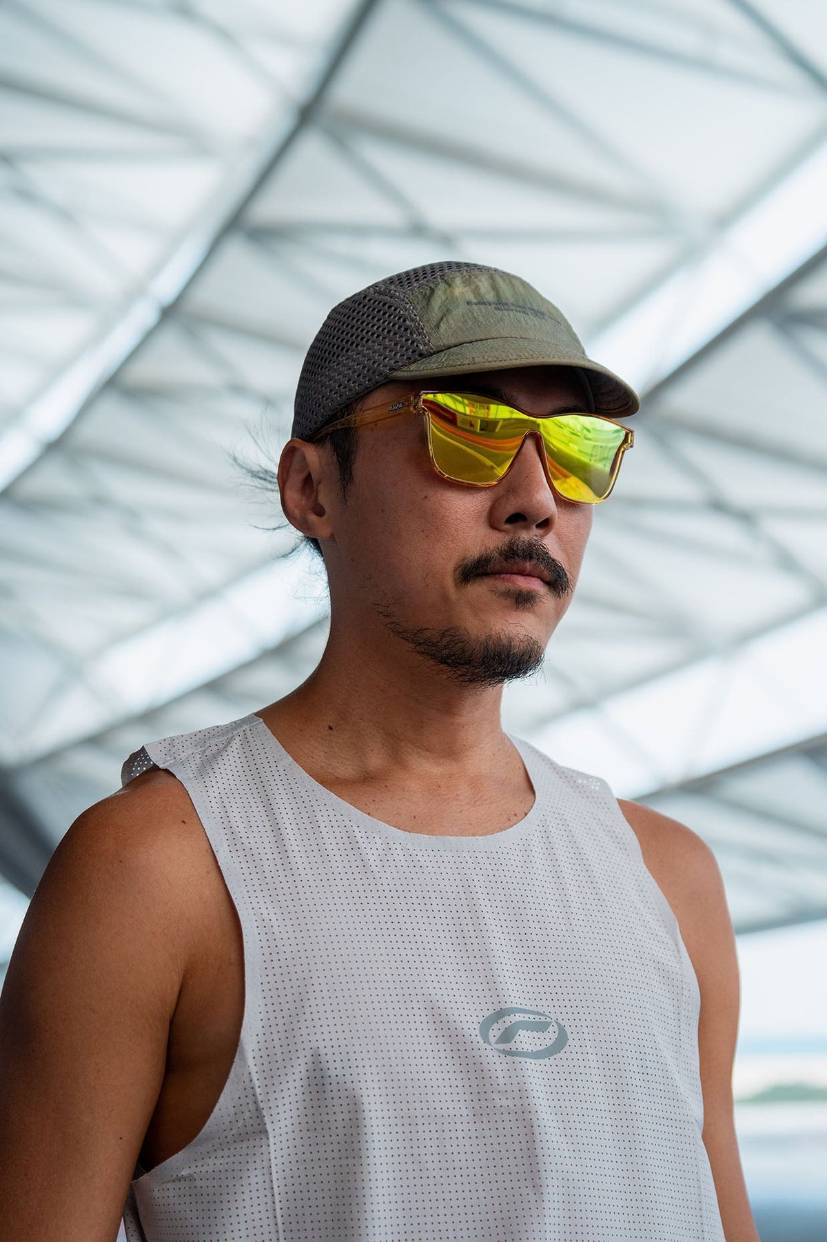 Asian man wearing a pair of polarised yellow lens sunglasses