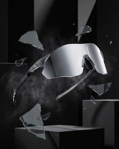 Polarised Sunglasses in Silver Mirrored Carbon Fiber Frame